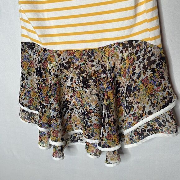 Anthropology Yellow/White Striped Tank Top. Size XSmall. - Picture 7 of 10